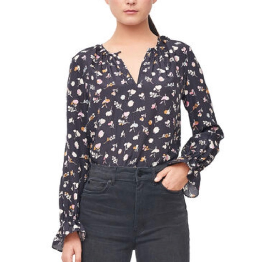 Rebecca Taylor HOLLY FLOWER PRINT SILK TOP